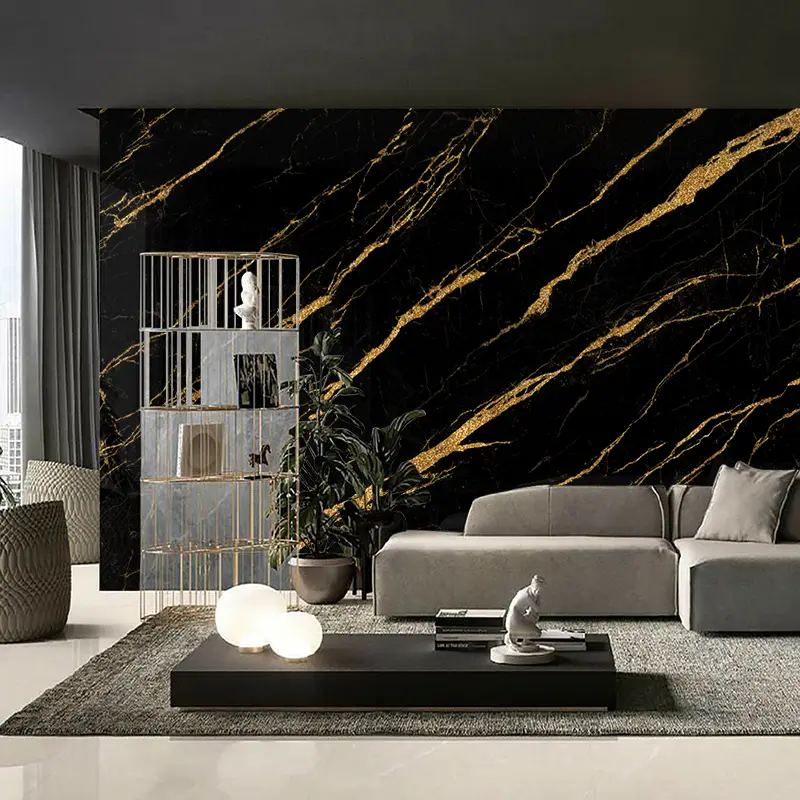 Panel Dinding Latar Belakang Marmer Seri Emas Hitam Panel Dinding Latar Belakang Marmer Seri Emas Hitam