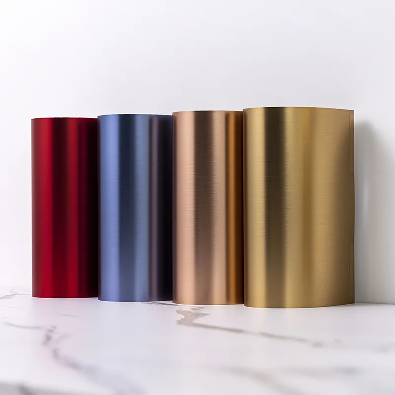 Panel Dinding Serat Bambu Padat Tekstur Logam PET